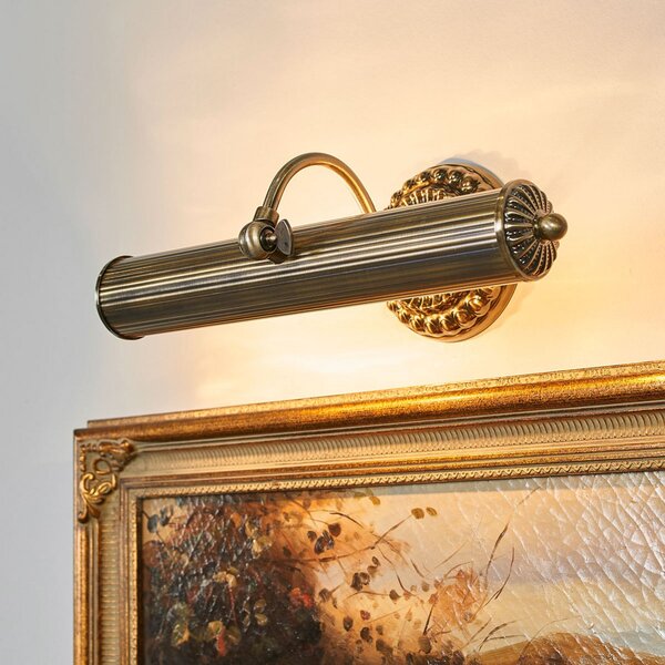 Lindby picture wall light Joely, 37cm, alamă, metal, E14, reglabil, Bronz / Alamă Veche, Camera de zi / sufragerie, Metal, Antichitate