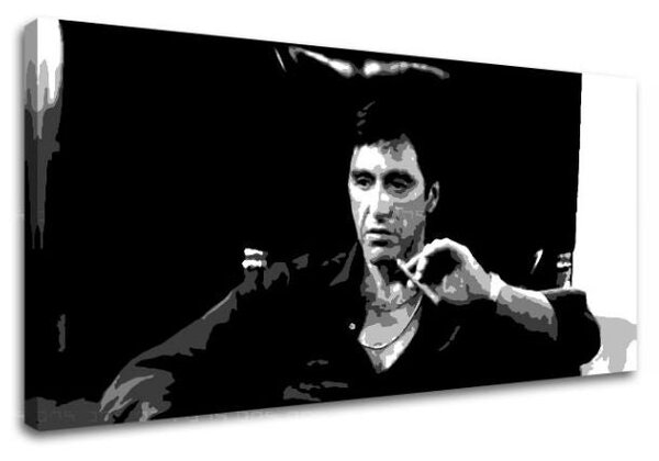 Cei mai mari mafioți pe ecran SCARFACE - Angry TONY MONTANA cu o țigară în mână - 80x40 cm