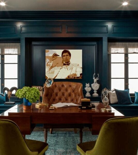 Cei mai mari mafioți pe ecran SCARFACE - TONY MONTANA fumând o țigară - 50x40 cm