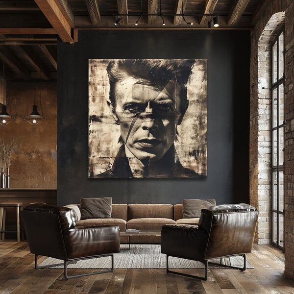 David Bowie pictura pe panza - Fierce Gaze - 60x60 cm