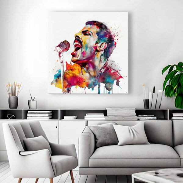 Design decorare pe pânză Iconic rebel Freddie Mercury - 80x80 cm