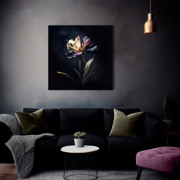 Design decorare pe panza Floare misterioasă la noapte - 50x50 cm