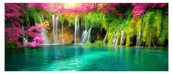 Tablou - Cascada, Lacurile Plitvice, Croația (120x50 cm)