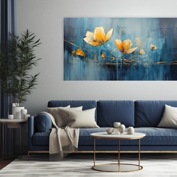 Eleganță atemporală pe pânză Atingere de aur de bucurie - 50x100 cm