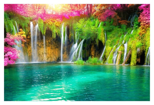 Tablou - Cascada, Lacurile Plitvice, Croația (90x60 cm)