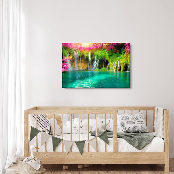 Tablou - Cascada, Lacurile Plitvice, Croația (90x60 cm)