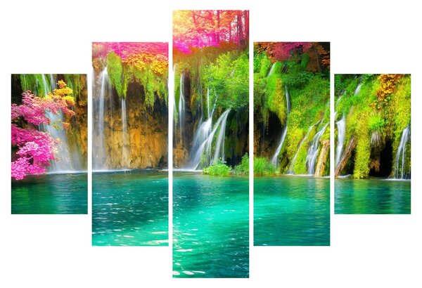 Tablou - Cascada, Lacurile Plitvice, Croația (150x105 cm)