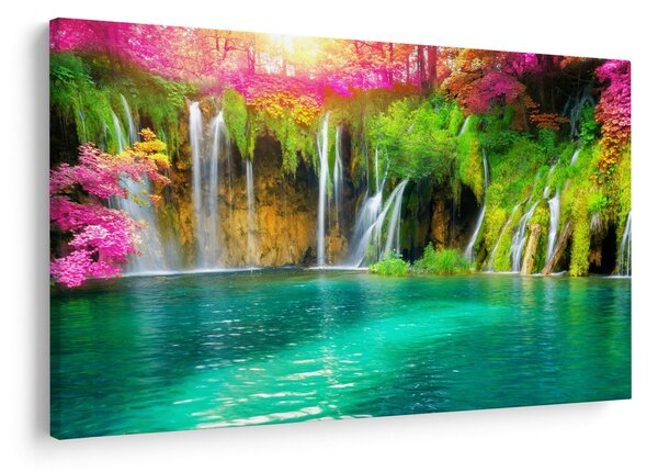 Tablou - Cascada, Lacurile Plitvice, Croația (90x60 cm)