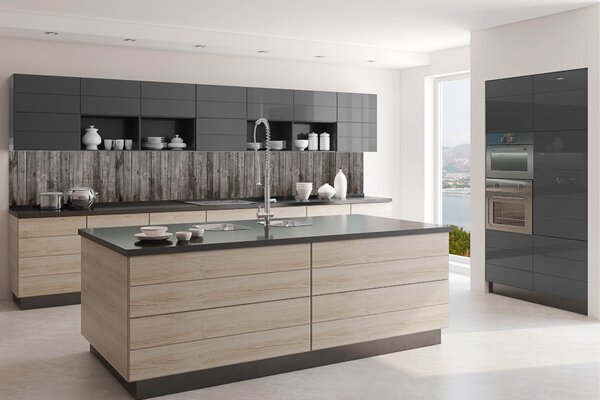 Fototapet pentru bucătărie - lamele vechi de lemn 350 x 60 cm