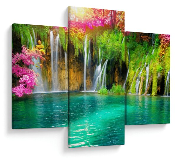 Tablou - Cascada, Lacurile Plitvice, Croația (90x60 cm)