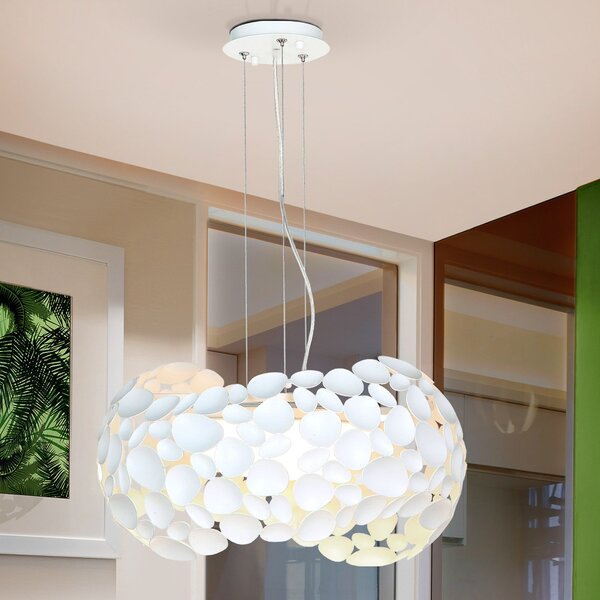 Schuller Valencia Narisa LED suspendat 5xG9, Ø47cm, alb, Alb, Camera de zi / sufragerie, Metal, Design