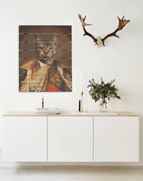 Fotografie pe lemn portret de animal Kim - 60x80 cm - uniformă 1
