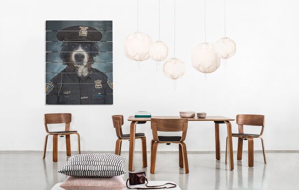 Fotografie pe lemn Pet Portrait Rex - 50x50 cm - uniformă 1