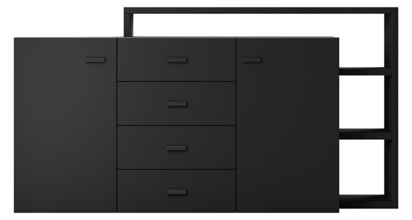 Comodă Bilsby Typ 27 (negru + negru mat). Promo -17%. 1030553