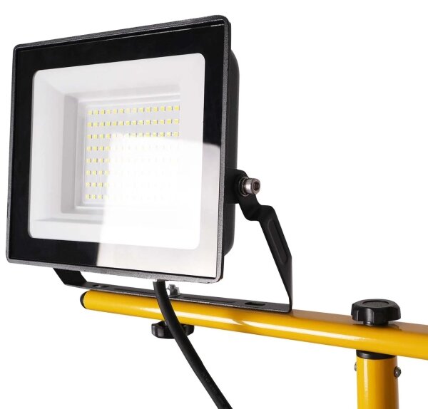 Proiector LED cu stativ 2xLED/50W/230V 6500K IP65 galben