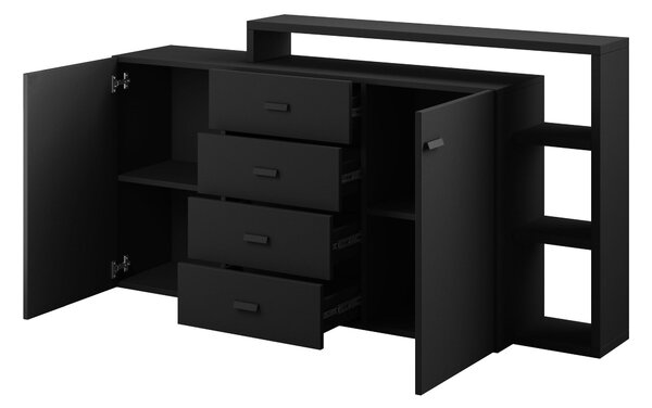 Comodă Bilsby Typ 27 (negru + negru mat). Promo -17%. 1030553