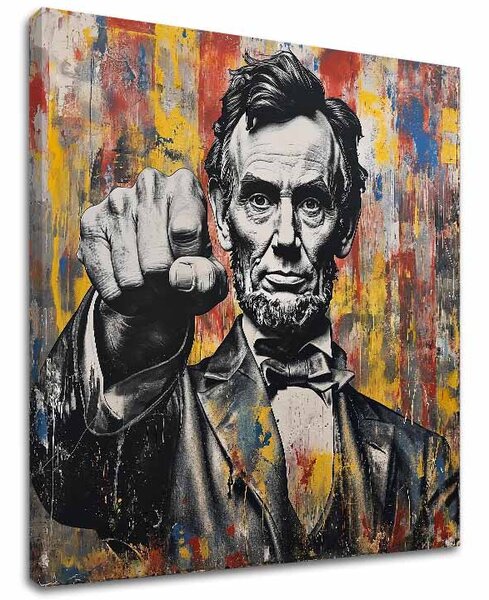 Tablou de perete ABRAHAM LINCOLN - Puterea istoriei | finisată de mâna artistului - 60x60 cm