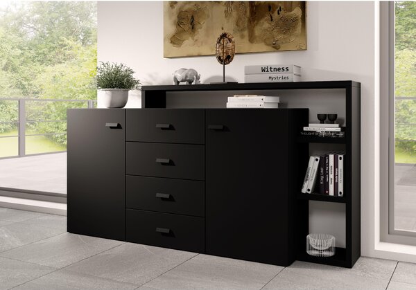 Comodă Bilsby Typ 27 (negru + negru mat). Promo -17%. 1030553