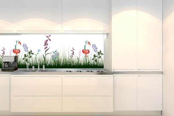 Fototapet pentru bucătărie - design de pajiște 180 x 60 cm