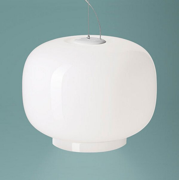 Foscarini Chouchin Bianco 1 lampă susp. LED E27, reglabil, Alb, Bucătărie, Sticlă, Design
