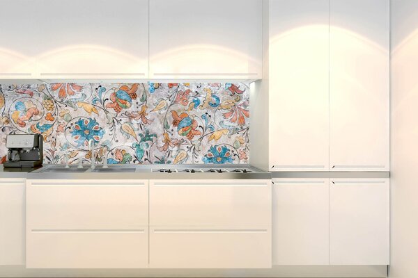 Fototapet pentru bucătărie - fresca italiană florală 180 x 60 cm