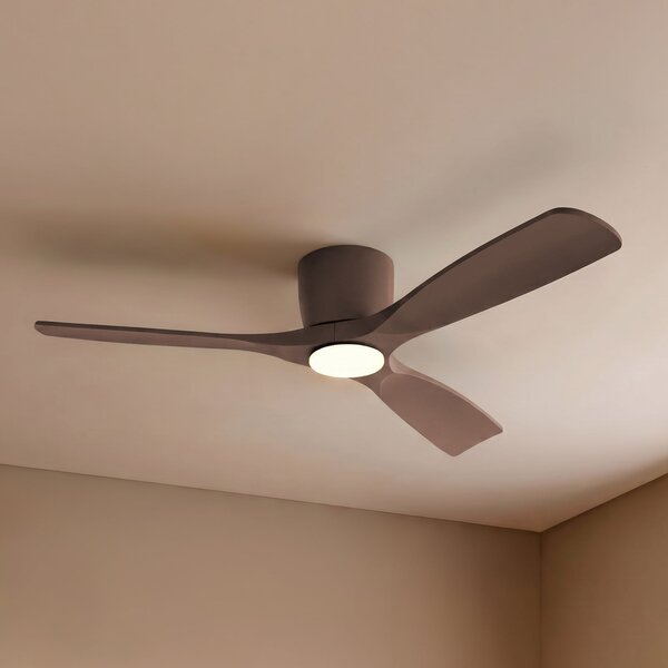 Lucande Ventilator de tavan cu LED-uri Smart, model Moneno, maro, DC, Tuya, reglabil, Maro / Rugină, Camera de zi / sufragerie, Metal, Modern