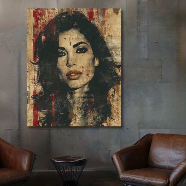Tablou de perete AMY WINEHOUSE - Privirea profundă a sufletului | finisată de mâna artistului - 60x90 cm