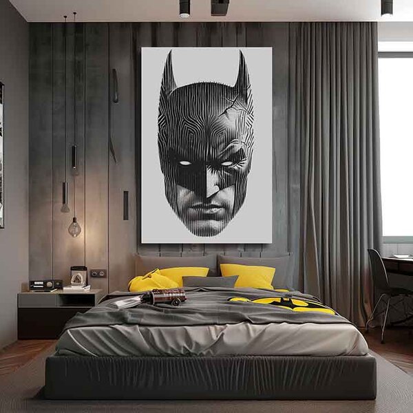 Tablou de perete BATMAN: Cap de justiție | Pânză italiană - 60x90 cm