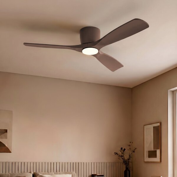 Lucande Ventilator de tavan cu LED-uri Smart, model Moneno, maro, DC, Tuya, reglabil, Maro / Rugină, Camera de zi / sufragerie, Metal, Modern