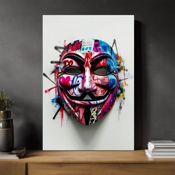 Tablou de perete ANONYMOUS MASK | Pânză italiană - 40x50 cm
