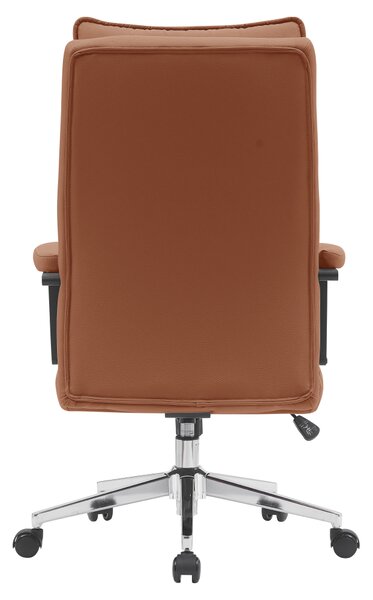 KONDELA Scaun de birou, piele ecologică maro camel/crom, KAHIL