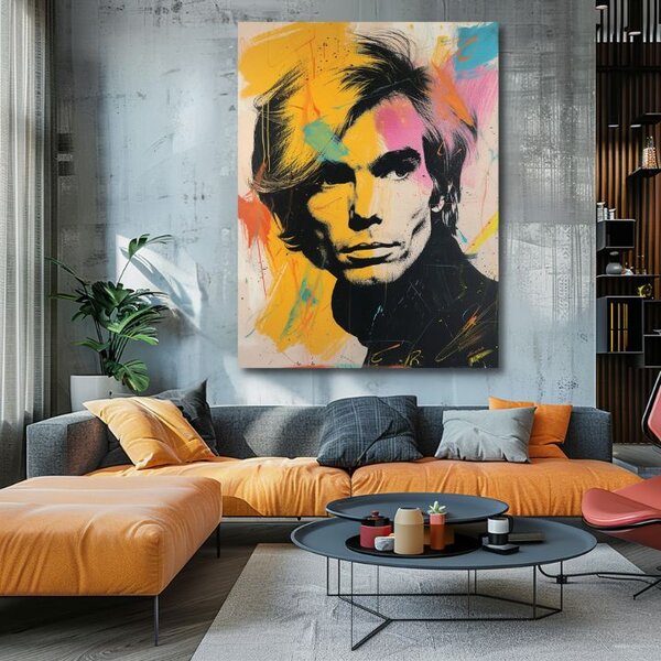 Tablou de perete ANDY WARHOL - Culorile revoluției pop | finisată de mâna artistului - 60x90 cm