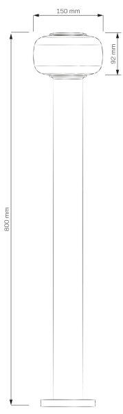 Lampă LED de exterior MALAGA, 12W, 230V, 80 cm, IP44, neagră