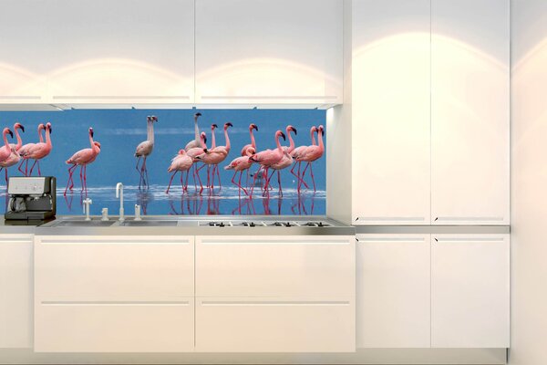 Fototapet pentru bucătărie - flamingo 180 x 60 cm