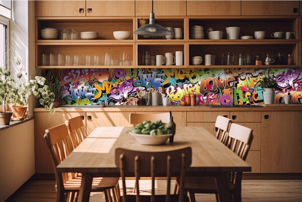 Fototapet pentru bucătărie - graffiti 420 x 60 cm