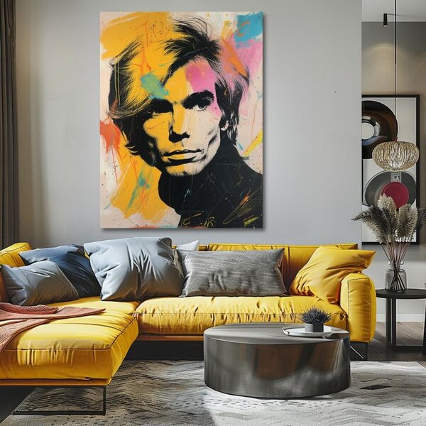 Tablou de perete ANDY WARHOL - Culorile revoluției pop | finisată de mâna artistului - 60x90 cm