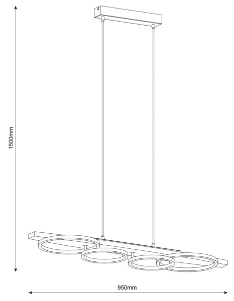 Lustră LED MELISA, suspendată pe cablu, 35W, 230V, finisaj pin