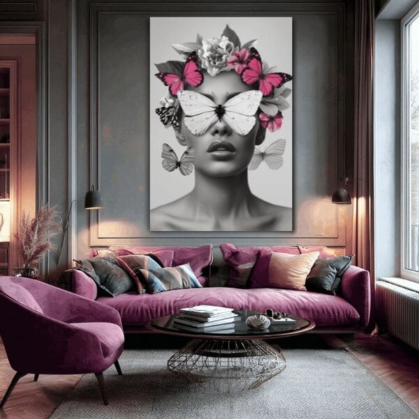 Tablou de perete BUTTERFLY VISION | Pânză italiană - 60x90 cm
