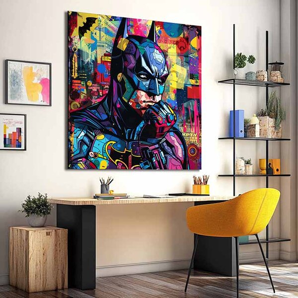Tablou de perete BATMAN: Icoană grafică | Pânză italiană - 50x50 cm