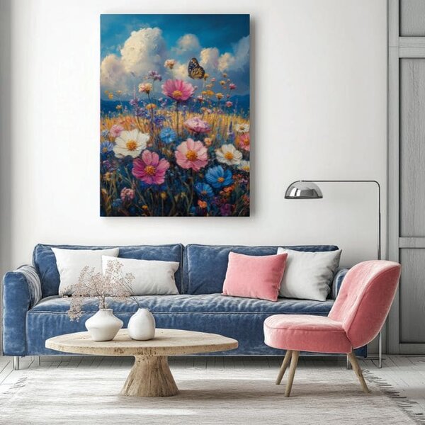 Tablou de perete Butterfly meadow - Premium print - 40x60 cm