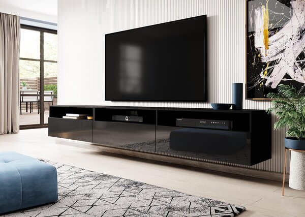 Masă TV Alease Typ 40 (negru + Negru lucios). Promo -21%. 1030547