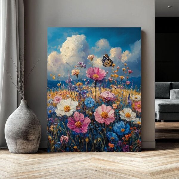 Tablou de perete Butterfly meadow - Premium print - 40x60 cm