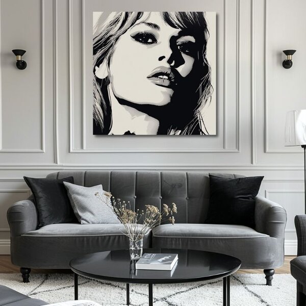 Tablou de perete Brigitte Bardot - Eleganța anilor '60 - 60x60 cm