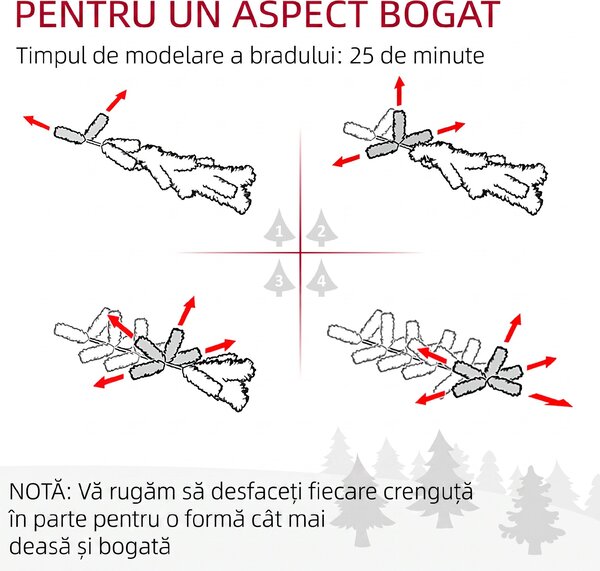 HOMCOM Pom de Crăciun Artificial Acoperit cu Zăpadă, Pom de Crăciun Îngust cu Bază Pliabilă, Ø65x180 cm, Verde | Aosom Romania
