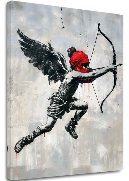 Tablou de perete CUPID'S AIM pe panza | Structură pictată - 40x50 cm