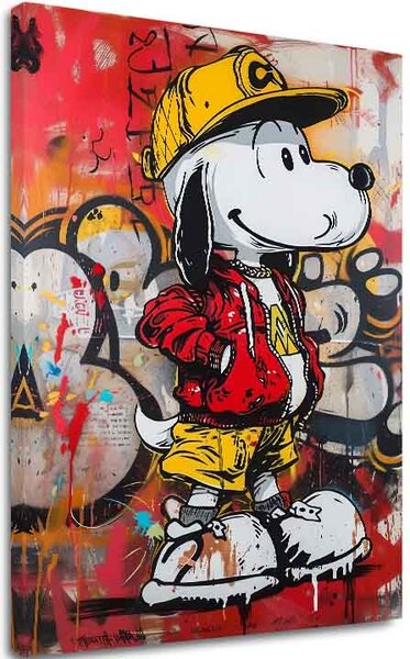 Tablou de perete COOL SNOOPY pe panza | Structură pictată - 60x90 cm