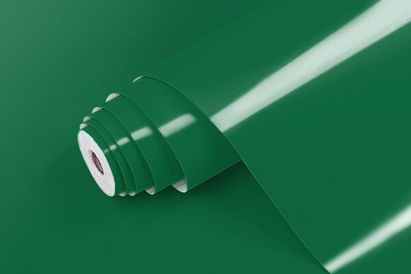 Folie autocolantă verde închis lucios - lățime 45 cm