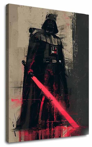 Tablou de perete DARTH VADER - Forță întunecată pe pânză | finisată de mâna artistului - 60x90 cm
