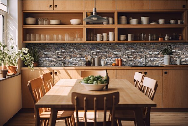 Fototapet pentru bucătărie - zid vechi de cărămidă 420 x 60 cm