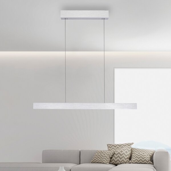 PURE Lampă suspendată LED E-Motion, diamant, CCT, reglabil, Gri, Camera de zi / sufragerie, Metal, Modern